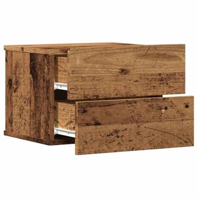 Nachtkastjes 2 st wandgemonteerd 40x32x30 cm oud houtkleurig