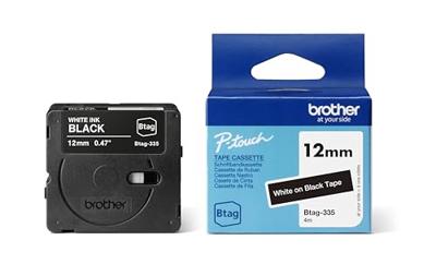 Brother BTAG-335 labelprinter-tape Wit op zwart Brother BTAG-335 labelprinter-tape Wit op zwart