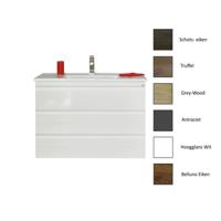 Onderkast Sanicare Q7 Drie Soft-Close Laden Greeploos 100x45 cm Belluno-Eiken Sanicare - thumbnail