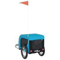 Hondenfietstrailer oxford stof en ijzer blauw en zwart - thumbnail
