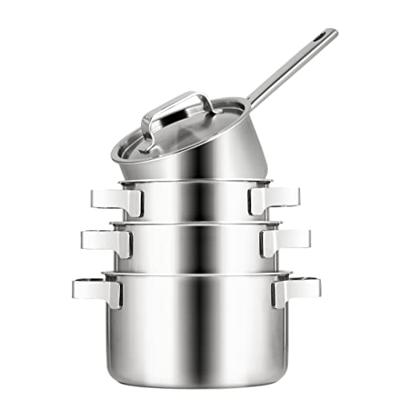 Sola Pannenset Ruby - RVS - Kookpan ø 16, 18, 20 cm & Steelpan ø 16 cm - Inductie geschikt - 4 Delig Sola Pannenset Ruby - RVS - Kookpan ø 16, 18, 20 cm & Steelpan ø 16 cm - Inductie geschikt - 4 Delig