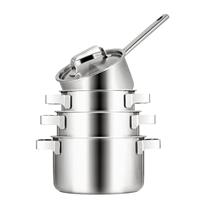 Sola Pannenset Ruby - RVS - Kookpan ø 16, 18, 20 cm & Steelpan ø 16 cm - Inductie geschikt - 4 Delig - thumbnail