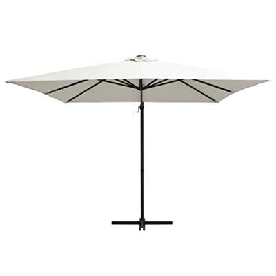 VidaXL Zweefparasol met led en stalen paal 250x250 cm zandkleurig