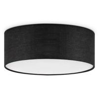 Moderne Plafondlamp - Cilinder - Stoffen Lampenkap - Zwart - Minimalistische stijl - ø32 x 12 cm - E27 fitting - Voor slaapkamers en woonkamers - thumbnail