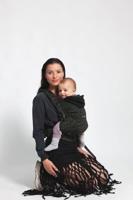 Fysiologische draagzak HoodieCarrier 2 LOVE RADIUS zwart, bedrukt - thumbnail