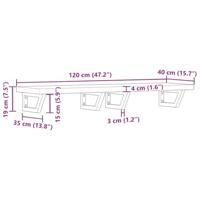 Badkamer wandschap staal en massief acaciahout - thumbnail
