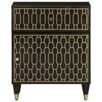 Nachtkastje 50x33x60 cm massief mangohout - thumbnail