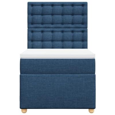 Boxspring met matras stof blauw 100x200 cm