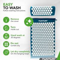 Tunturi Spijkermat met kussen - Acupressuur - Meditatie Mat - Acupunctuur Set - 68x42x2 cm - Petrolblauw - thumbnail