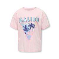 Kids ONLY zomer t-shirt S/S meisjes - loose fit, print - roze - Kogruth - thumbnail