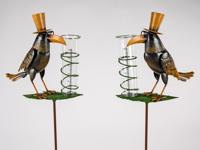 Tuinsteker regenmeter raaf met hoed - thumbnail