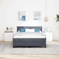 Boxspringbed met matras Donkergrijs 140 x 190 cm Fluweel - thumbnail