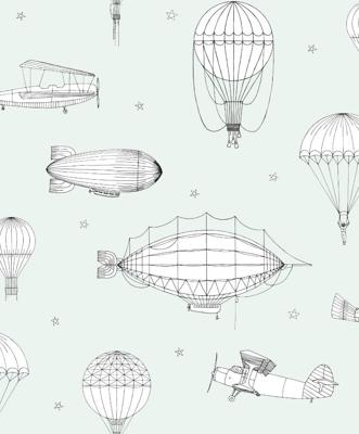 Noordwand Kids Walls Behang met zeppelins en parachutes - 45825