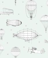 Noordwand Kids Walls Behang met zeppelins en parachutes - 45825 - thumbnail