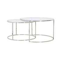 Light & Living Salontafel 'Duarte' Set van 2 stuks, nikkel+glas - thumbnail