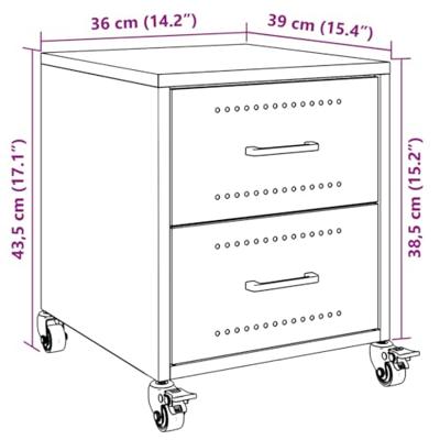 Nachtkastjes 2 st 36x39x43,5 cm staal roze Nachtkastjes 2 st 36x39x43,5 cm staal roze