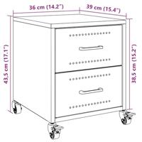 Nachtkastjes 2 st 36x39x43,5 cm staal roze - thumbnail