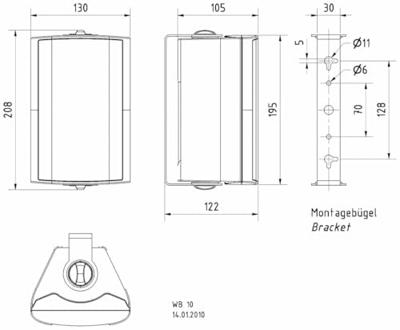 Visaton WB 10 - 100 V/8 Ohm Wandluidspreker 40 W Zwart 1 stuk(s)
