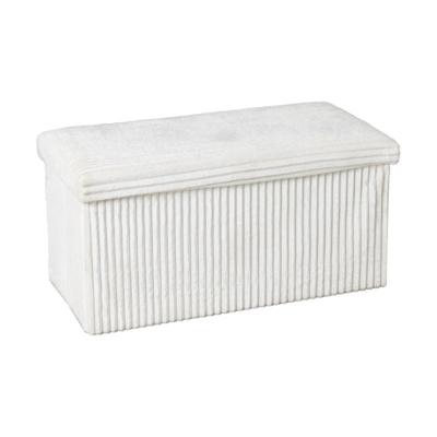 Opbergbox teddy rib rechthoekig - wit - 38x76x38 cm