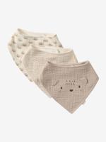 Set met 3 slabbetjes van katoengaas cappuccino - thumbnail