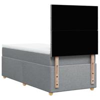 Boxspring met matras stof lichtgrijs 80x200 cm - thumbnail