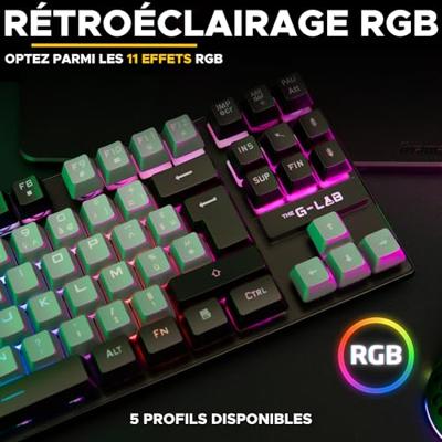 Gaming toetsenbord - The G-Lab - KEYZ CAESIUM - RGB - Grijs & Zwart - TKL