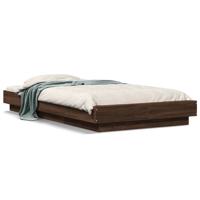 Bedframe met LED-verlichting bruin eikenkleurig 75x190 cm - thumbnail