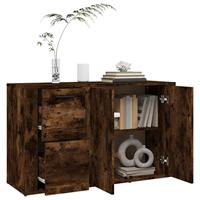 Dressoir 100x33x59,5 cm bewerkt hout gerookt eikenkleurig - thumbnail