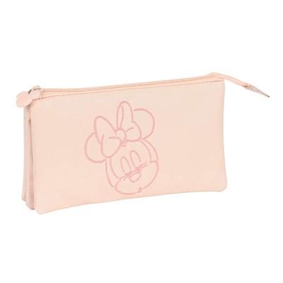 Pennenetui met 3 vakken Minnie Mouse Baby Roze (22 x 12 x 3 cm)