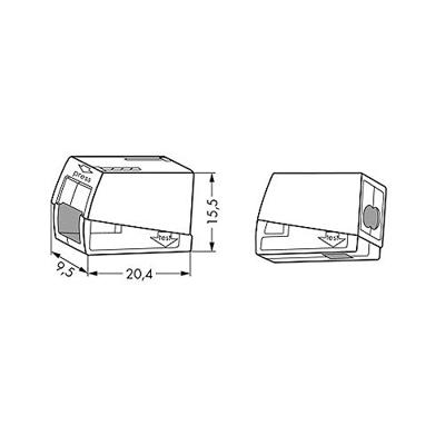 Wago kroonklem 1 x soepel en 2 x massief 224112