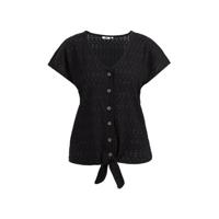 WE Fashion gehaakte top black uni - thumbnail