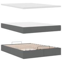 Ottoman bed met matras 140x200cm stof donkergrijs - thumbnail