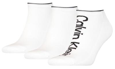 Calvin Klein Heren Sneakersokken Athleisure 3-pack Wit-One Size (40-46)
