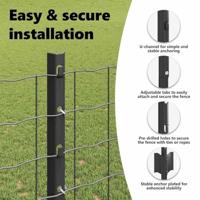 VidaXL Afrasteringspaal 5 pcs grijs 120 cm staal - thumbnail