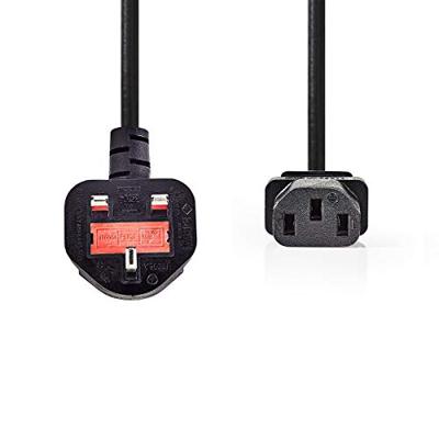 Nedis cegp11100bk20 voedingskabel stekker type g (vk) - iec-320-c13 2,0 m zwart