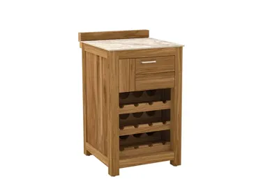 Passion Grills | Buitenkeuken Onderdeel | Milano Buitenkeukenkast 1 Lade + Wijnkast | 58 x 63 cm | Albastro Cream