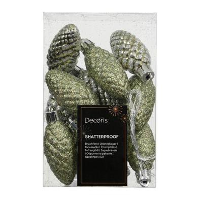 Dennenappel plc L9h14 cm rosemarijn 12 st Shatterproof Decoris - Decoris