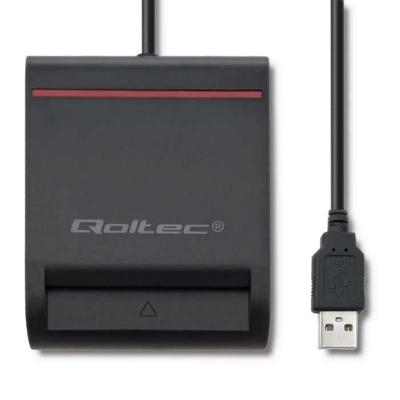 Qoltec 50642 magnetische kaart-lezer Zwart USB