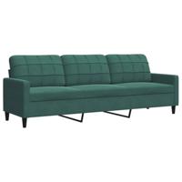 3-delige Loungeset met kussens en bolsters fluweel donkergroen - thumbnail
