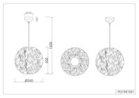 Trio Stoffen hanglampFurry crème Ø 50cm - R31581901 - thumbnail