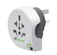 Q2 Power | World to Australia | Universal-Reiseadapter mit Erdungsstecker | KID SAFE Stoßschutz | Spannung und Leistung 100V-1500W / 125V-1875W - thumbnail