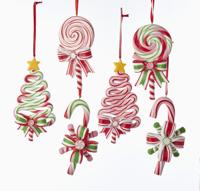 Claydough candy cane, tree & lollipop orns assorted kerstbal Kurt S. Adler - Kurt s adler - thumbnail