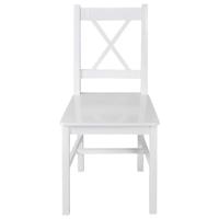 Eetkamerstoelen hout wit 4 st - thumbnail