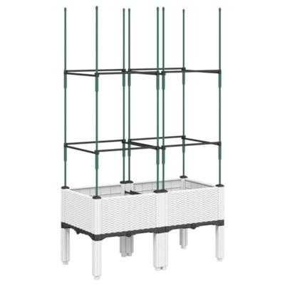 VidaXL Plantenbak met latwerk 80x40x142,5 cm polypropeen wit