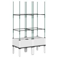 VidaXL Plantenbak met latwerk 80x40x142,5 cm polypropeen wit - thumbnail