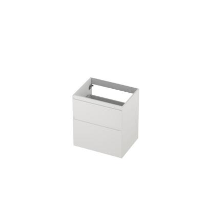 INK - Onderkast 2 Laden Greeploos Gelakt 45gr A-symmetrisch - 600x450x650 Mm - Mat Wit