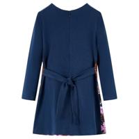 Kinderjurk met lange mouwen hertenprint 92 marineblauw - thumbnail