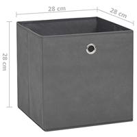VidaXL Opbergboxen 4 st 28x28x28 cm nonwoven stof grijs - thumbnail
