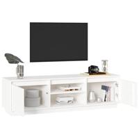 Tv-meubel 140x35x40 cm massief grenenhout wit - thumbnail