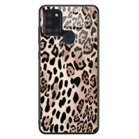 Samsung Galaxy A21s glazen hardcase - Golden wildcat - thumbnail